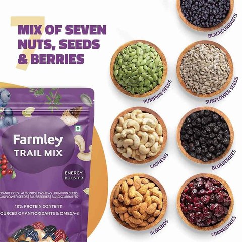 Farmley Trail Mix Dry Fruits, Nuts & Seeds Superfood - 200 gms