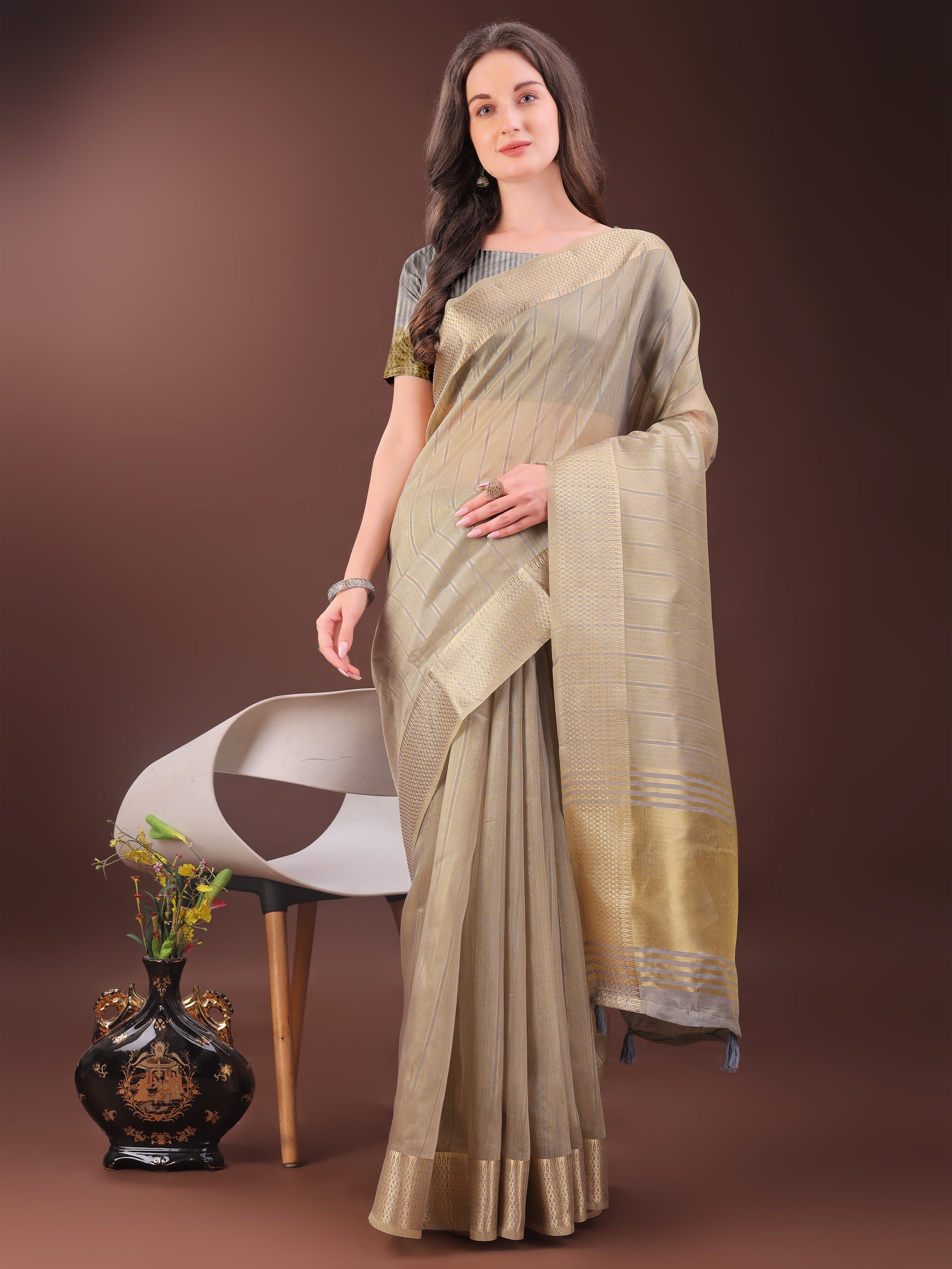 Meherbaan Mist Organza Sarees Collection | Ready To Wear SKU - SWGEN1001 to 06