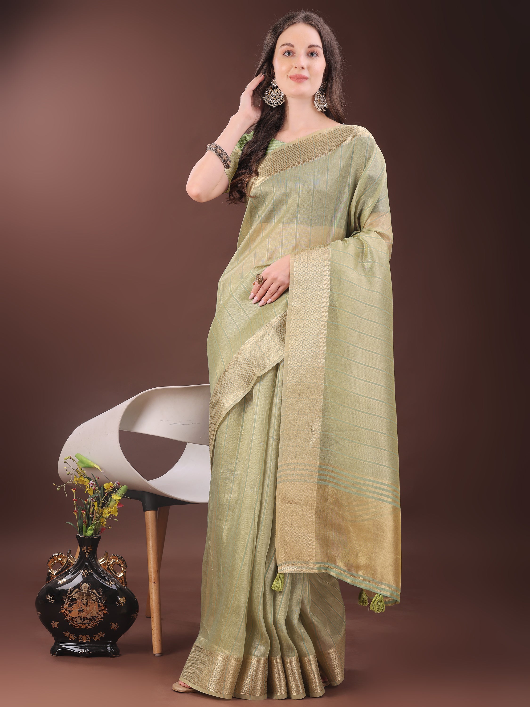 Meherbaan Mist Organza Sarees Collection | Ready To Wear SKU - SWGEN1001 to 06