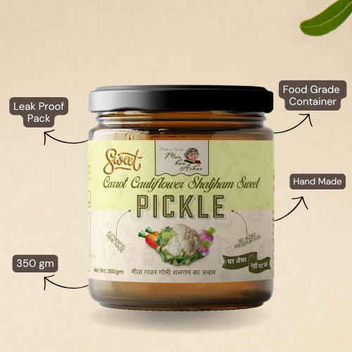 Maa kaa Achar Home Made Gobi Gajar Shalgam Pickle (Sweet) - 350 gms