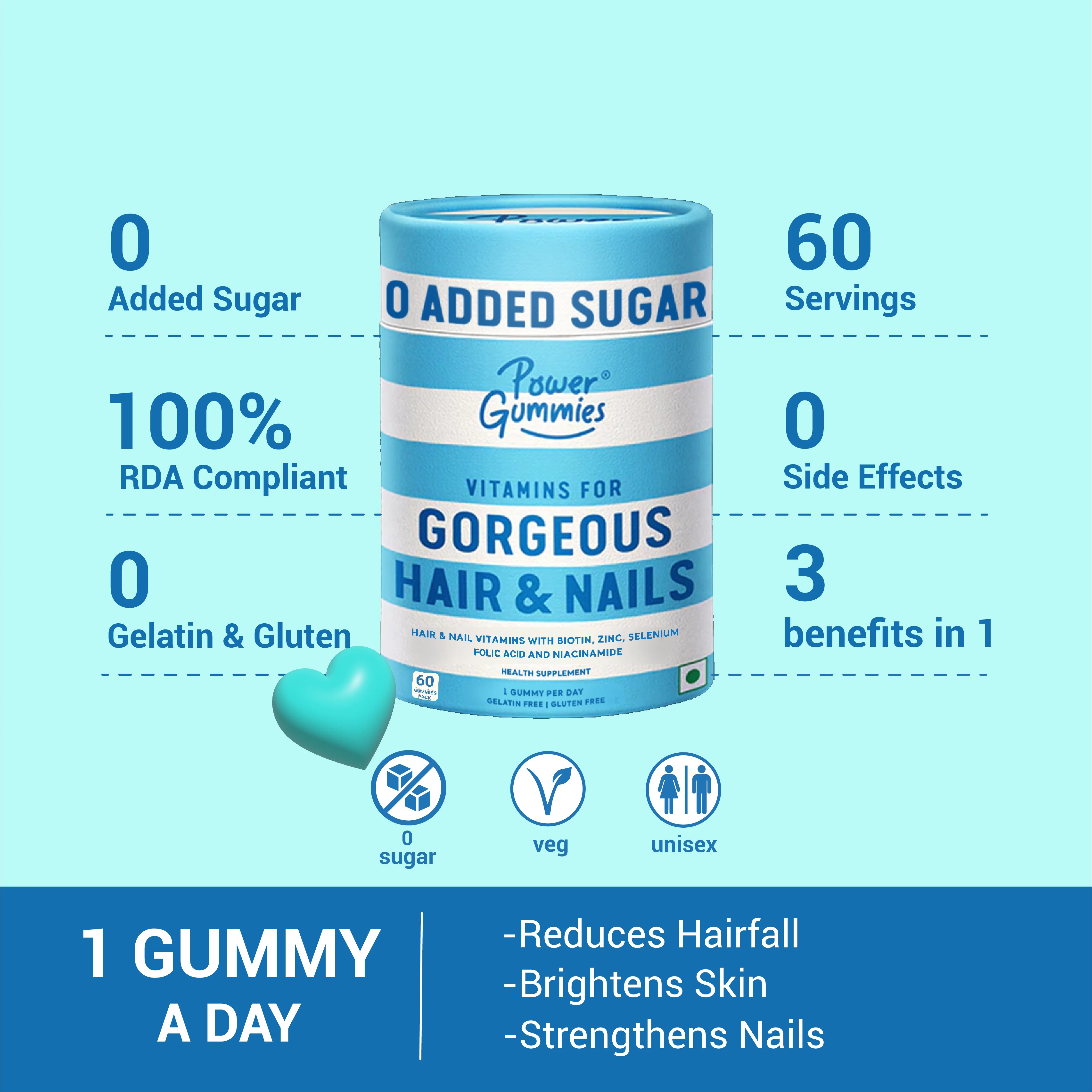 Power Gummies Gorgeous Hair and Nails