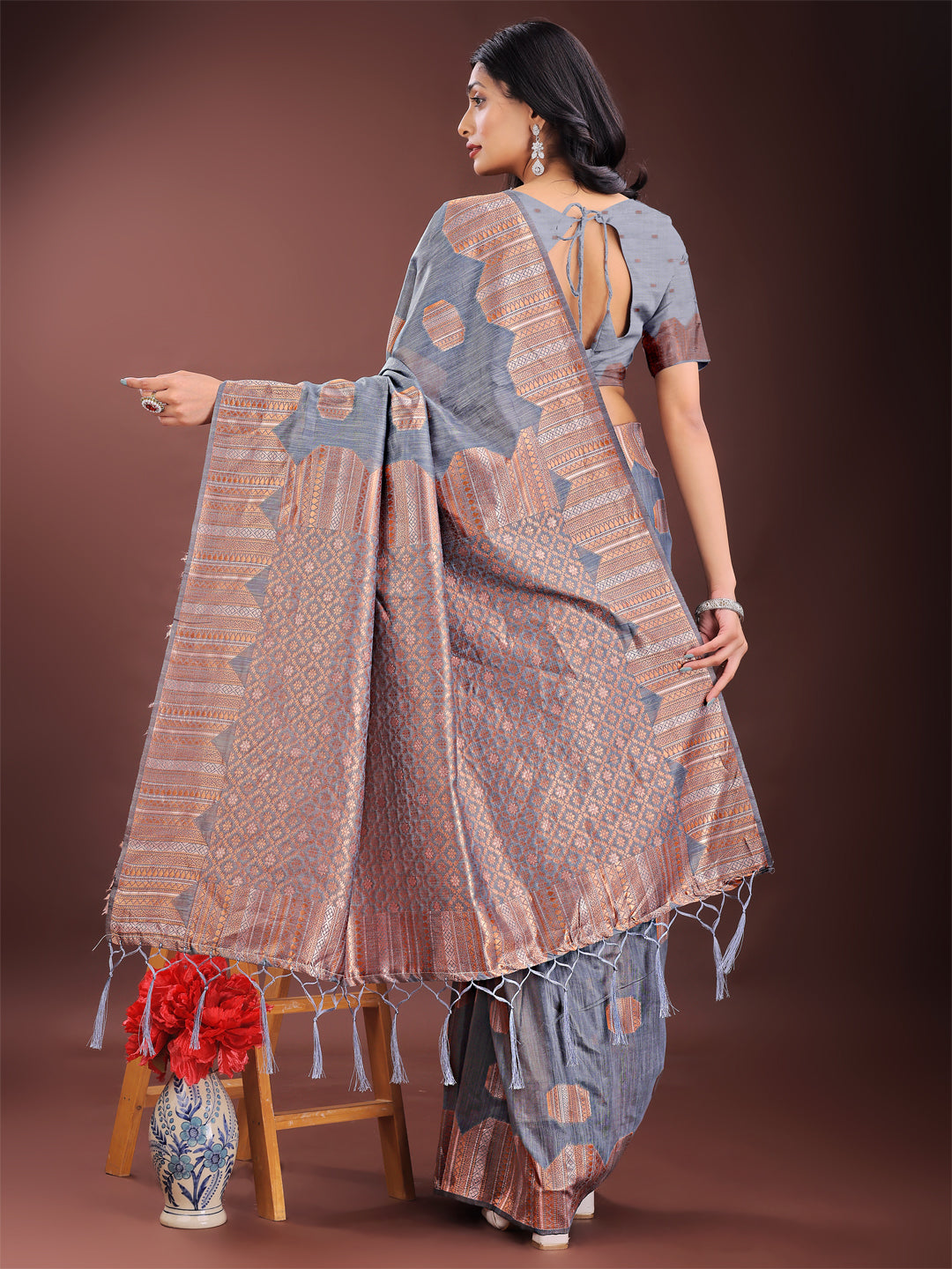 Loom Whisper Linen Cotton Sarees Collection | Ready To Wear SKU- ASRIM1001 to 06