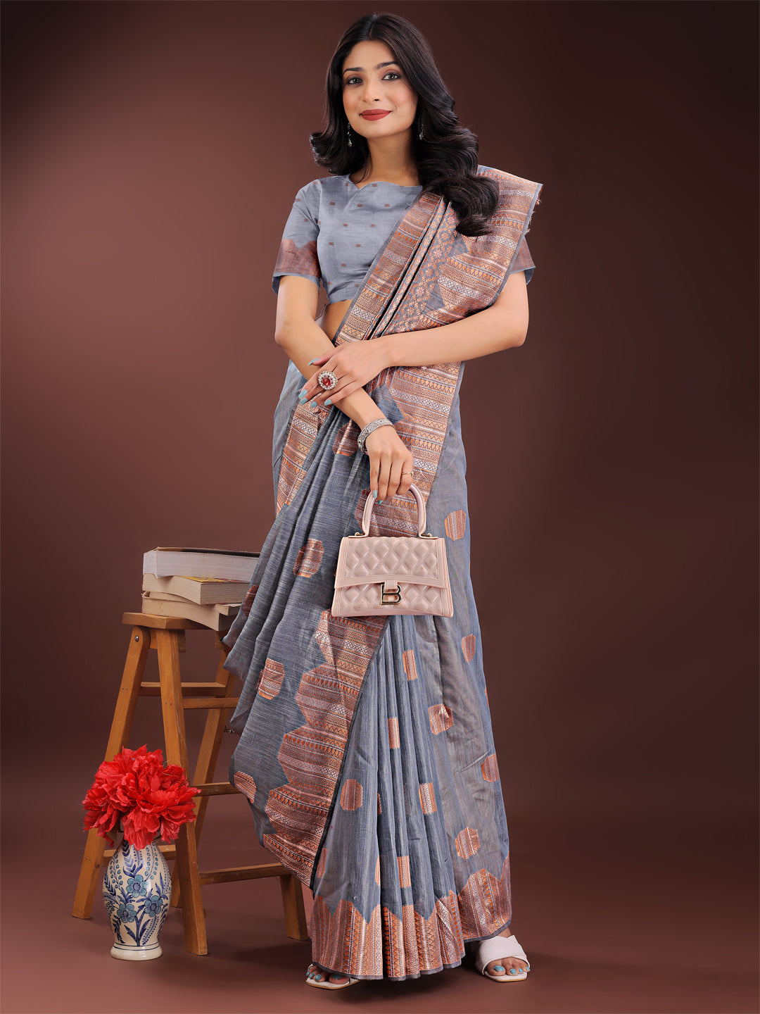 Loom Whisper Linen Cotton Sarees Collection | Ready To Wear SKU- ASRIM1001 to 06
