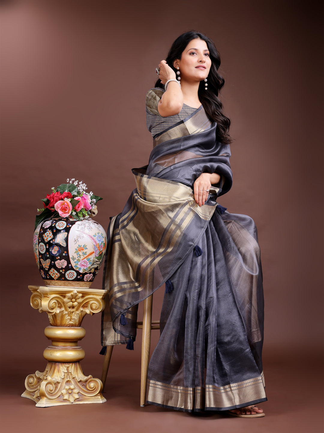 Naaz-o-Nazaara Organza Saree Collection | Ready To Wear SKU - SWMAN1001 to 06