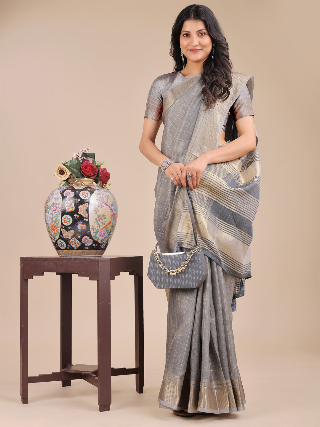 Aura Veil Organza Sarees Collection| Ready To Wear SKU- SWKUA1001 to 05