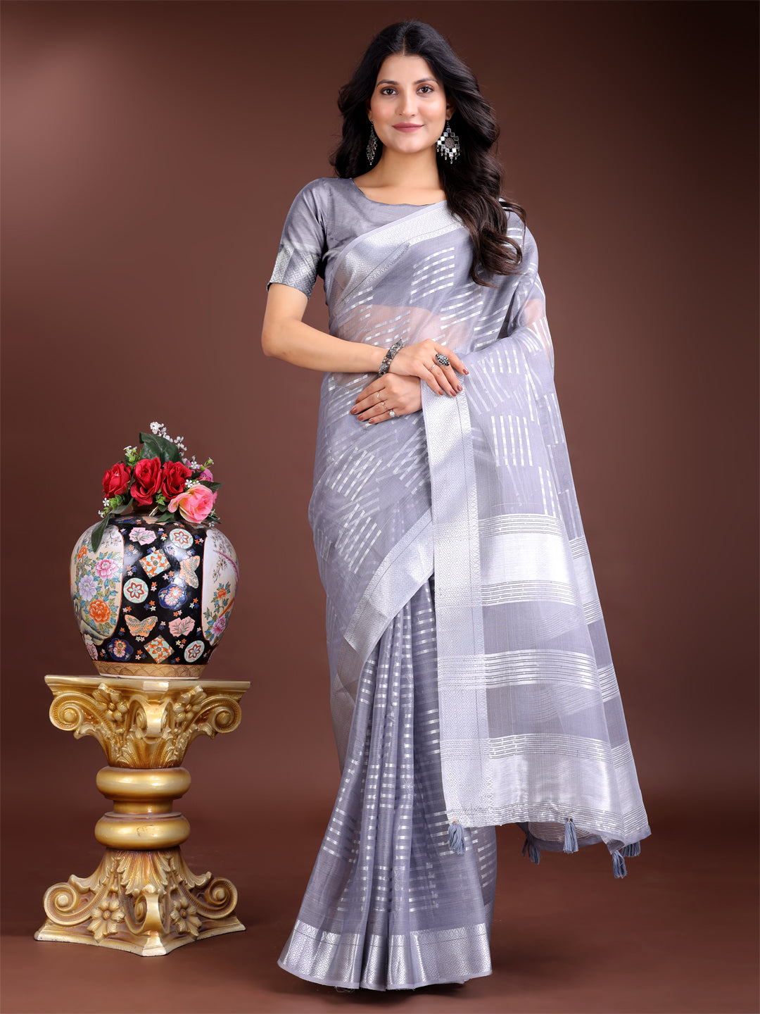 Gulzaar Grace Organza Weaves Sarees Collection | Ready To Wear SKU- SWVEN1001 to 05