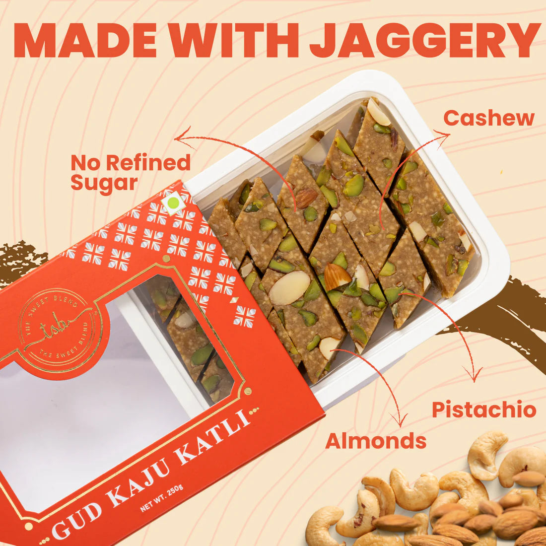 The Sweet Blend Gud Kaju Katli - 500 gms