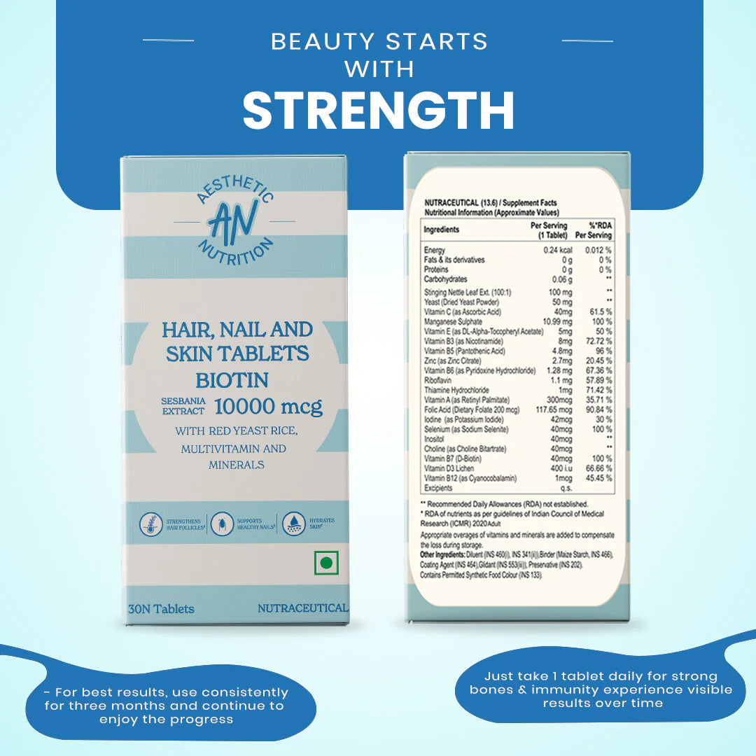 Power Gummies Hair Nails & Skin Tablets - 30 Tablets