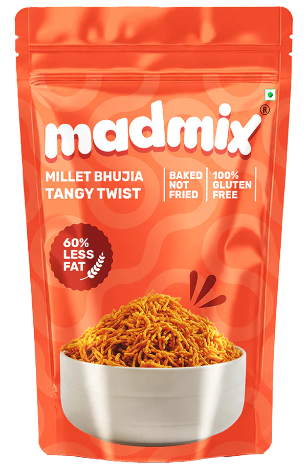 Madmix Jowar Millet Bhujia Tangy Twist 2 x 125 gms - 250 gms