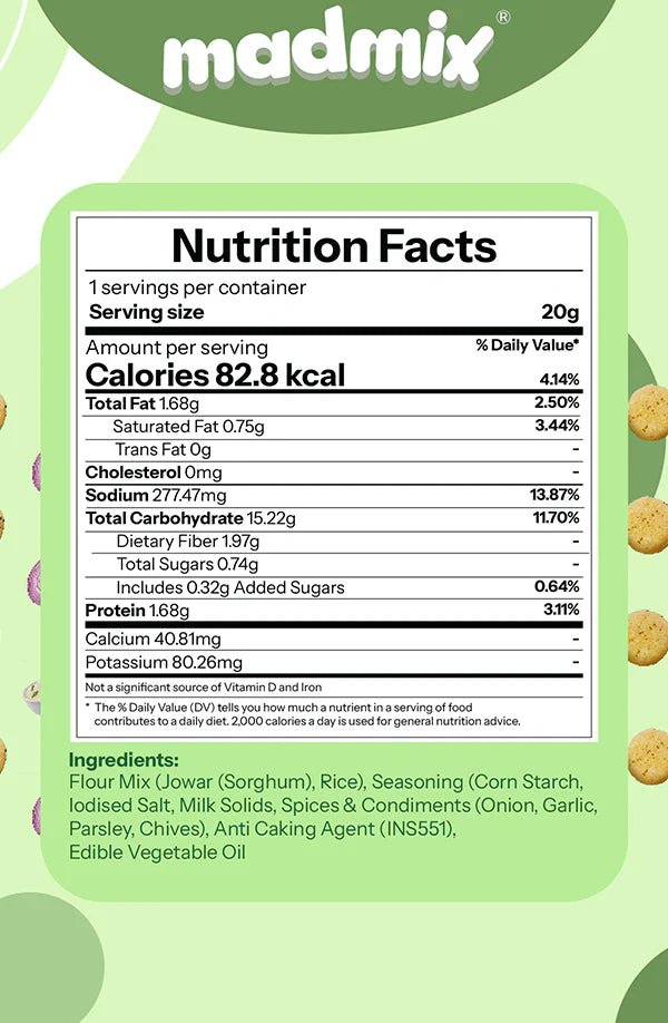 Madmix Jowar Millet Puffs Cream & Onion 6 x 50 gms - 300 gms