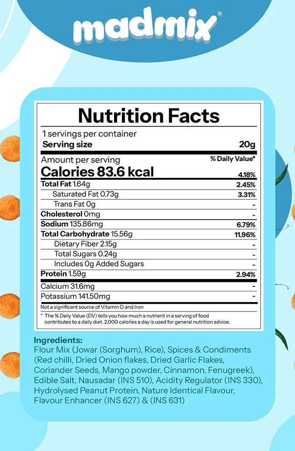 Madmix Jowar Millet Puffs Mighty Masala 6 x 50 gms - 300 gms