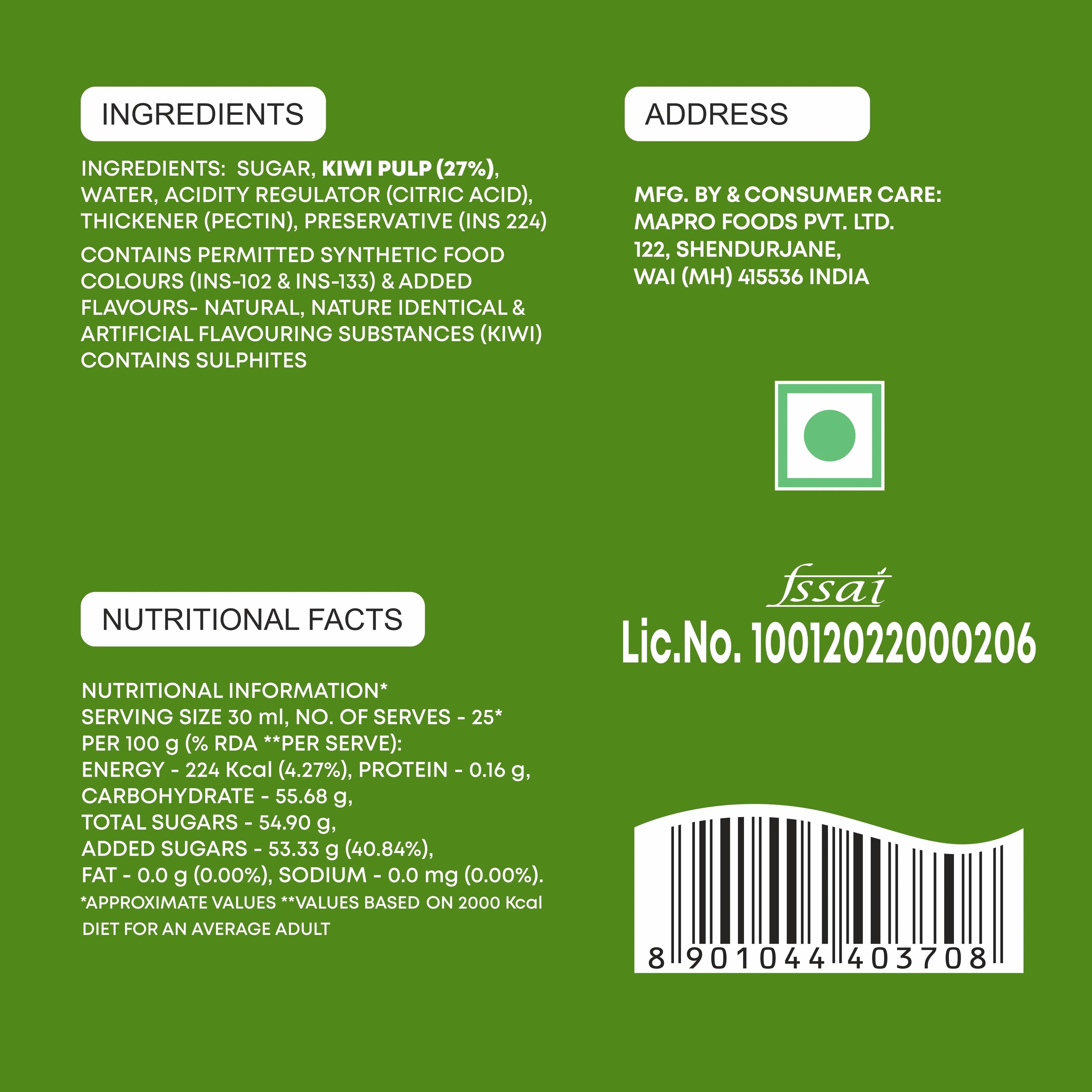 Mapro Kiwi Fruit Crush - 750 ml