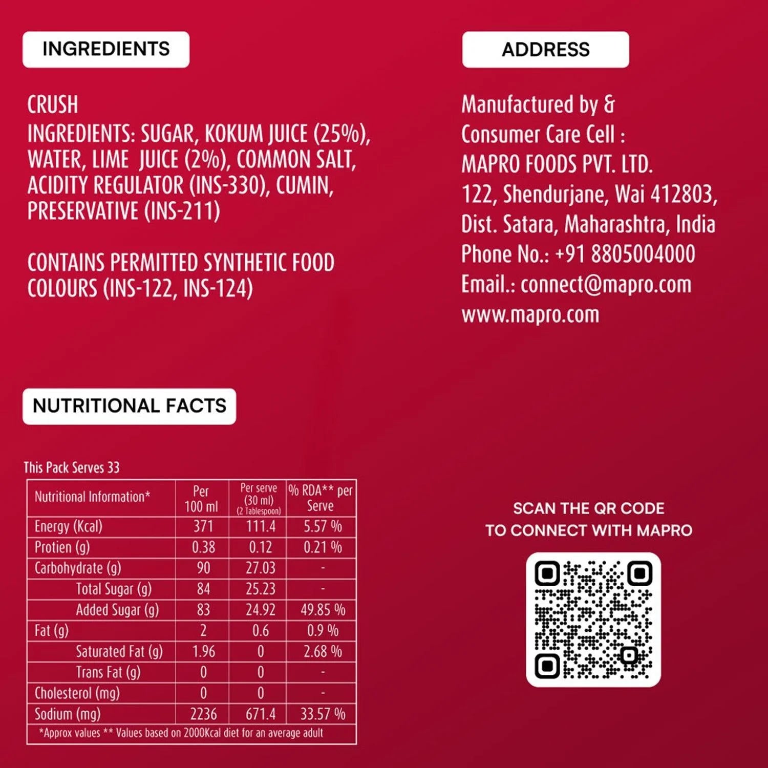 Mapro Kokum Fruit Crush - 750 ml