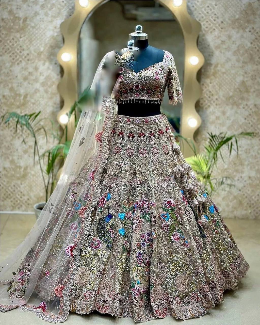 Wedding Wear Organza Silk Peacock Work Lehenga Choli | Ready To Wear