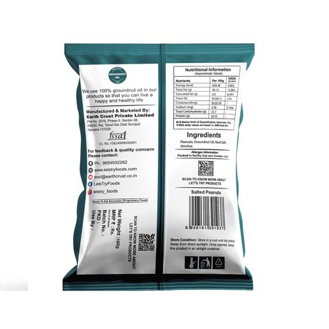 Let's Try Salted Peanuts With Rock Salt - 160 gms