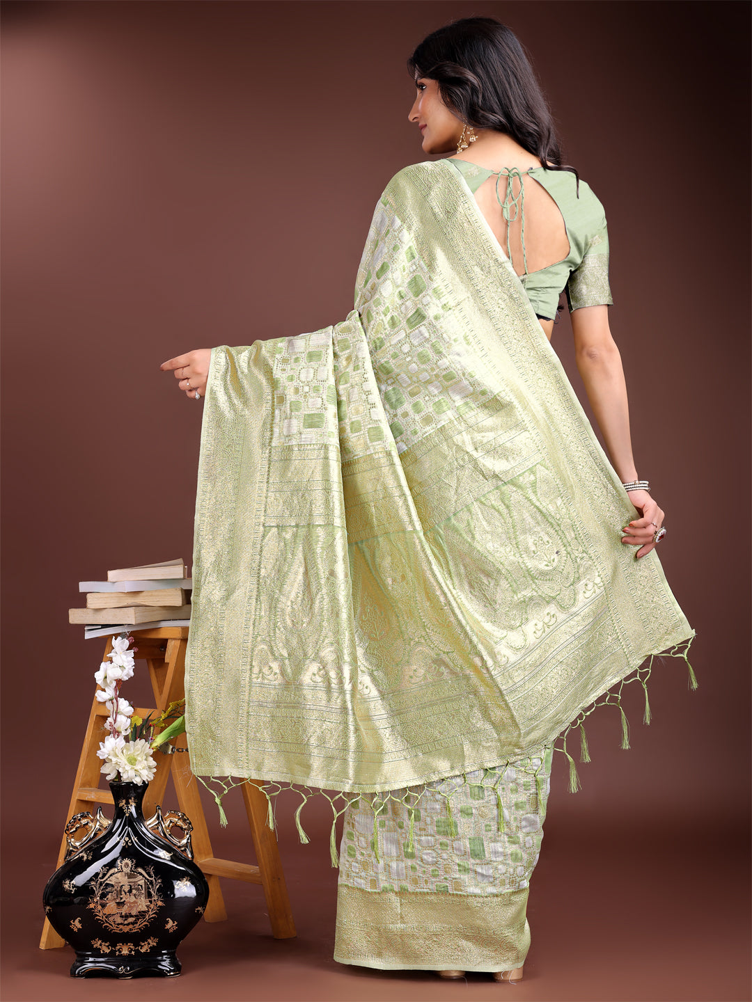 Loom Whisper Linen Cotton Drapes Saree Collection | Ready To Wear SKU - ASMNG1001 to 06