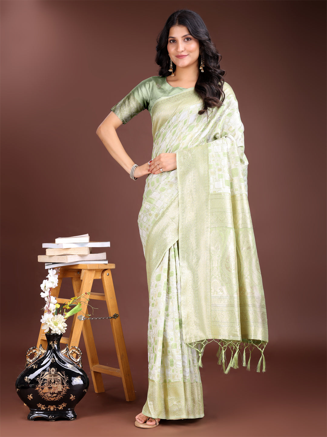 Loom Whisper Linen Cotton Drapes Saree Collection | Ready To Wear SKU - ASMNG1001 to 06
