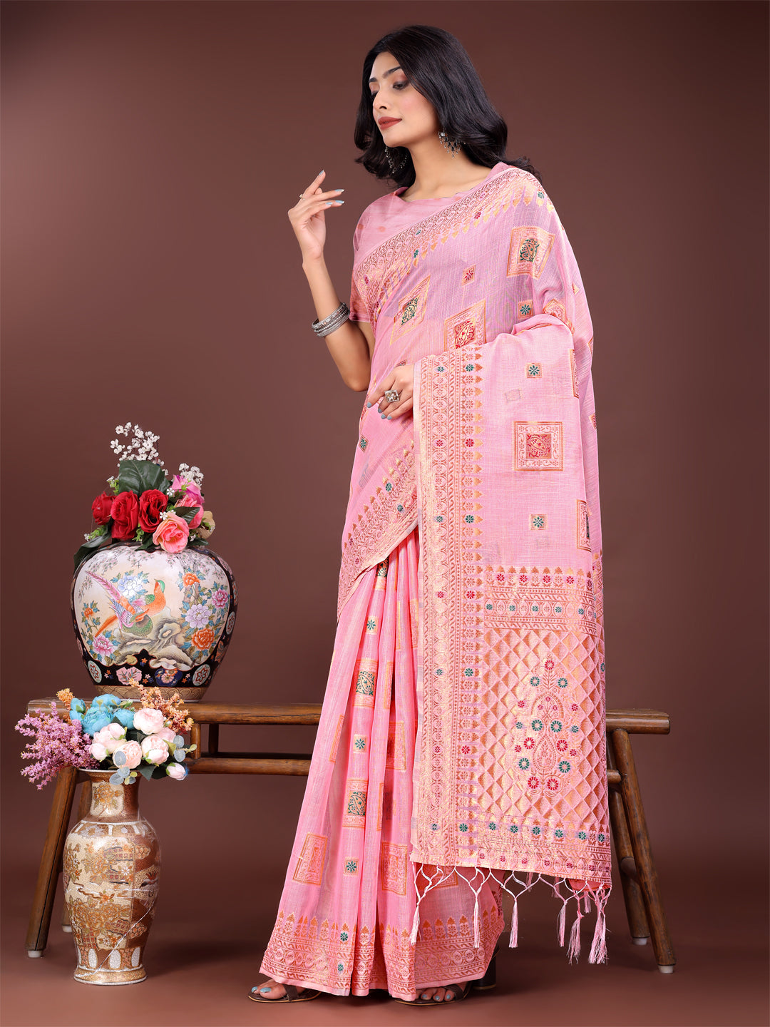 Latest Chic Charisma Saree | Light Pink Color | Ready To Wear SKU-ASNAZ2005