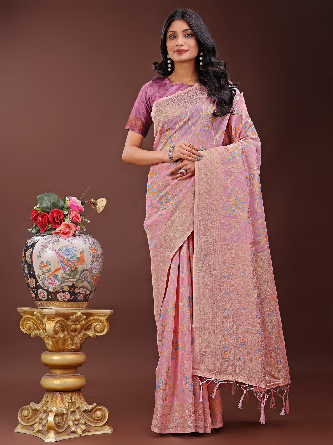 Culture Couture Saree | Light Pink Color | Ready To Wear SKU-ASNAZ1003