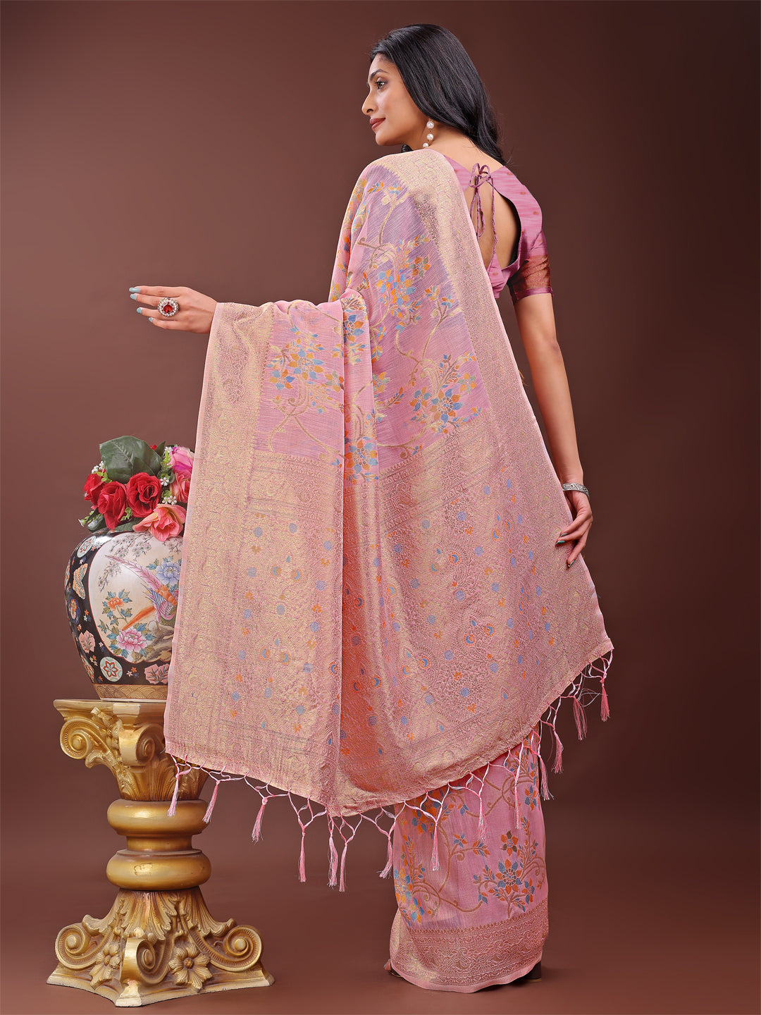 Culture Couture Saree | Light Pink Color | Ready To Wear SKU-ASNAZ1003