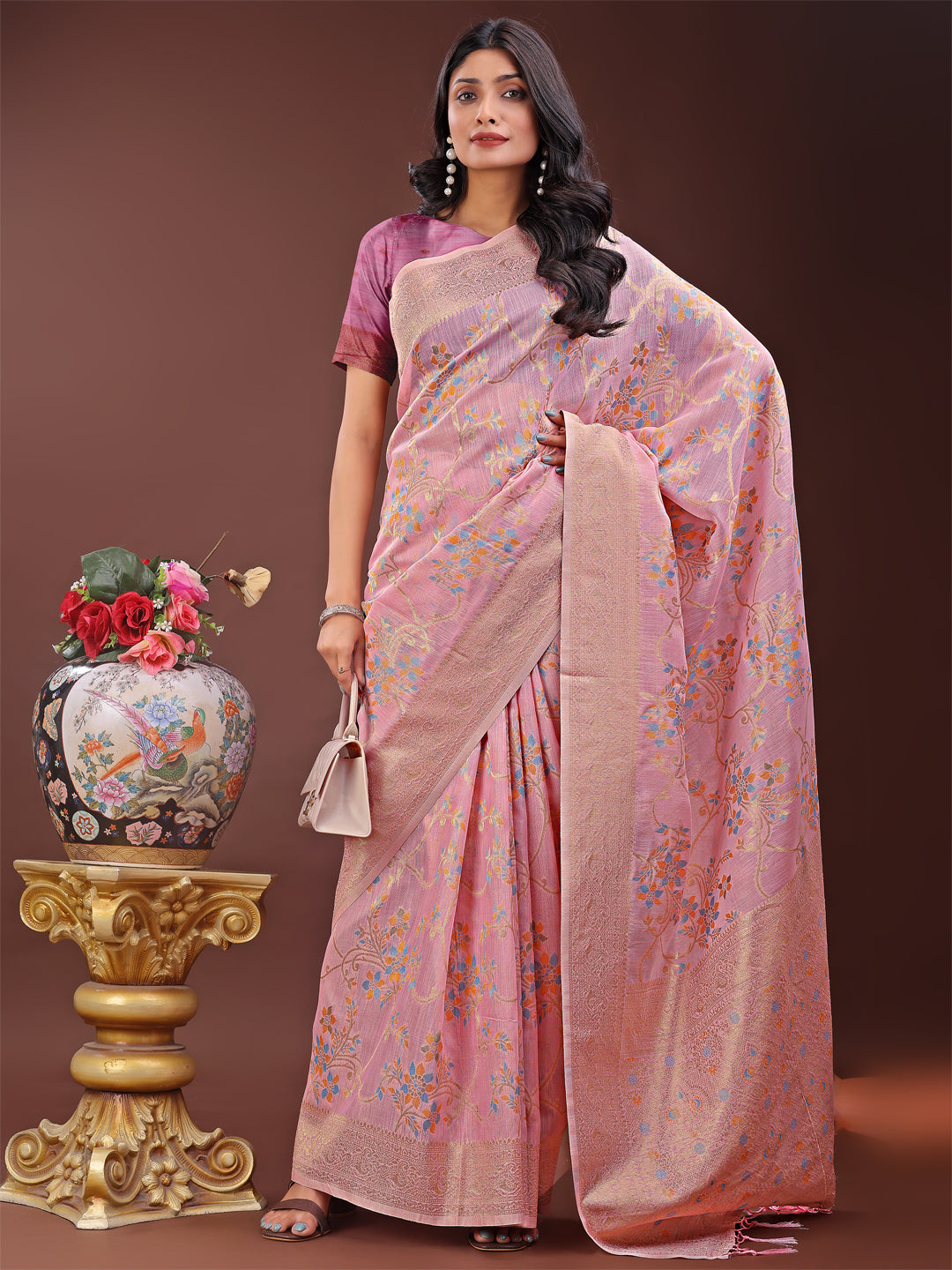 Culture Couture Saree | Light Pink Color | Ready To Wear SKU-ASNAZ1003