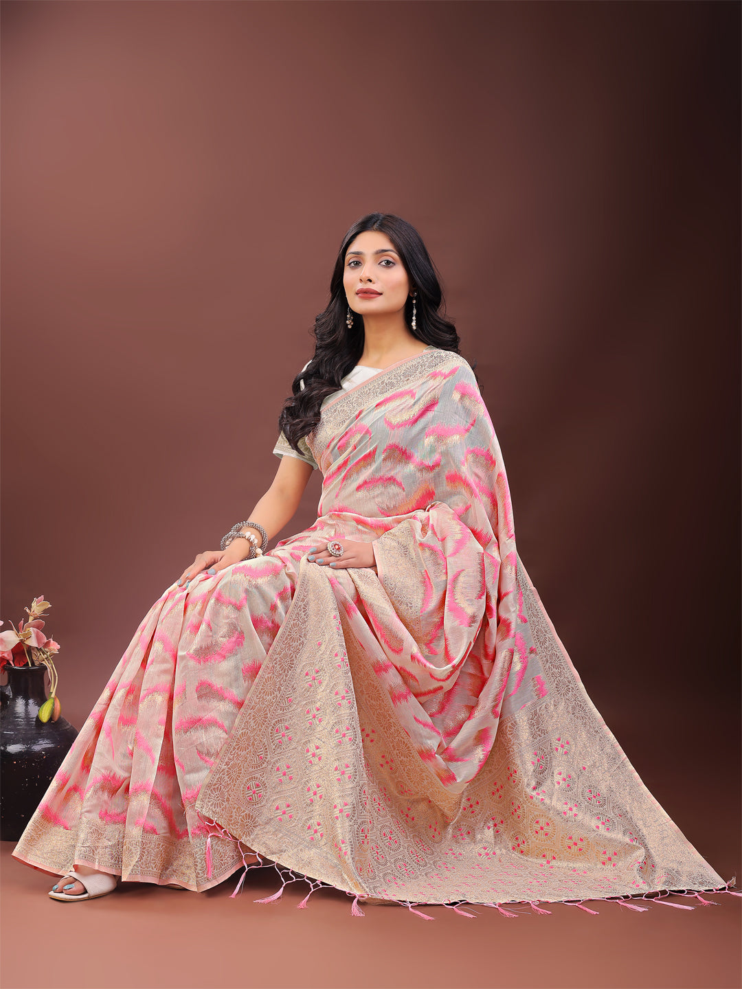 Beautiful Neel Tara Linen Cotton Sarees Collection| Ready To Wear SKU- ASLIQ4001 to 04