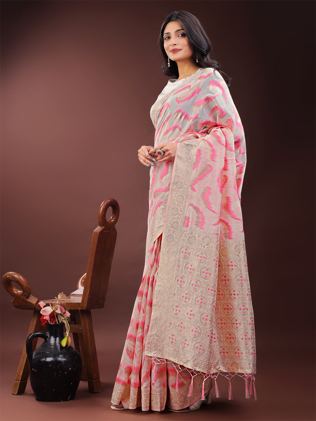 Beautiful Neel Tara Linen Cotton Sarees Collection| Ready To Wear SKU- ASLIQ4001 to 04