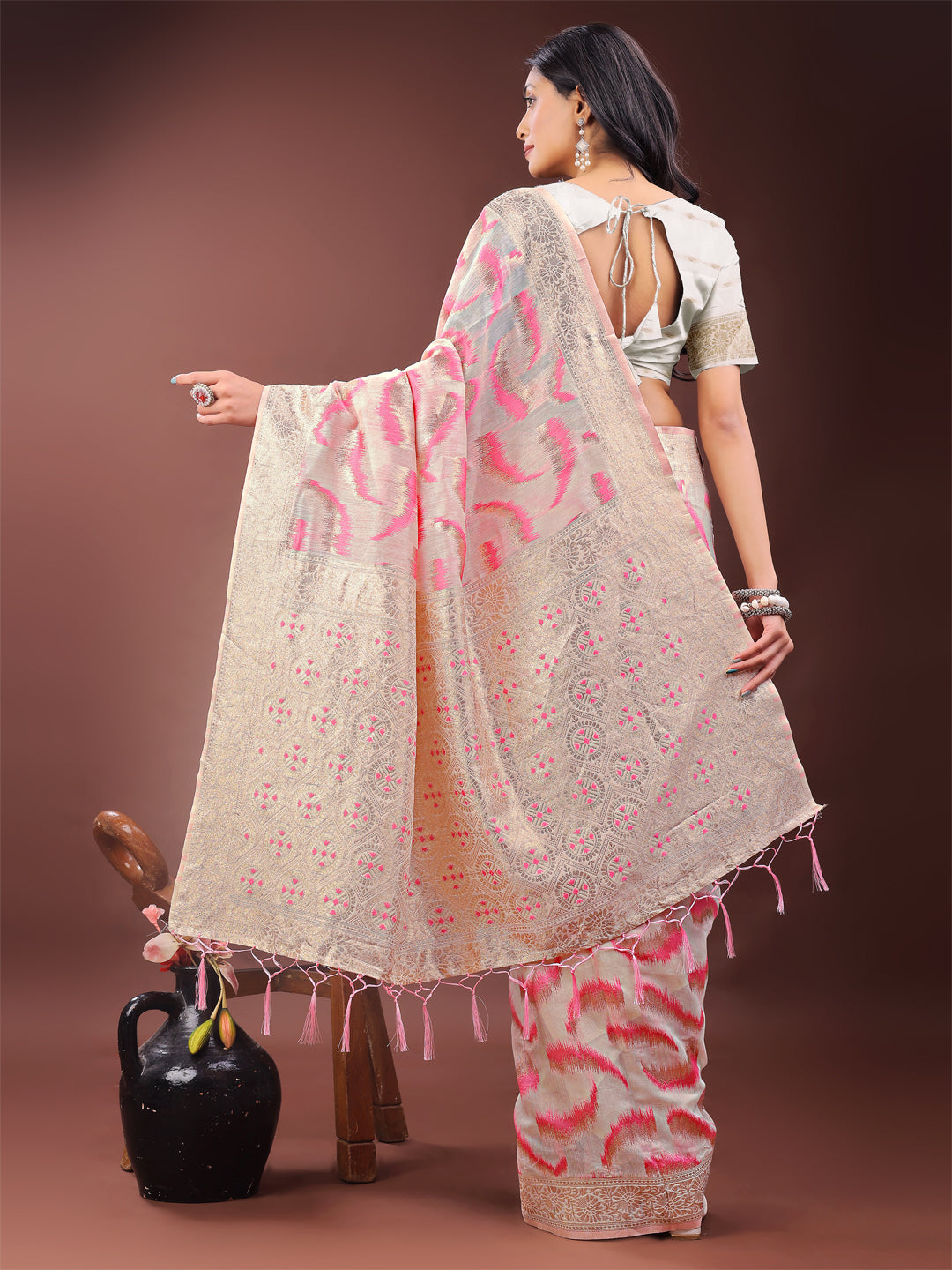 Beautiful Neel Tara Linen Cotton Sarees Collection| Ready To Wear SKU- ASLIQ4001 to 04