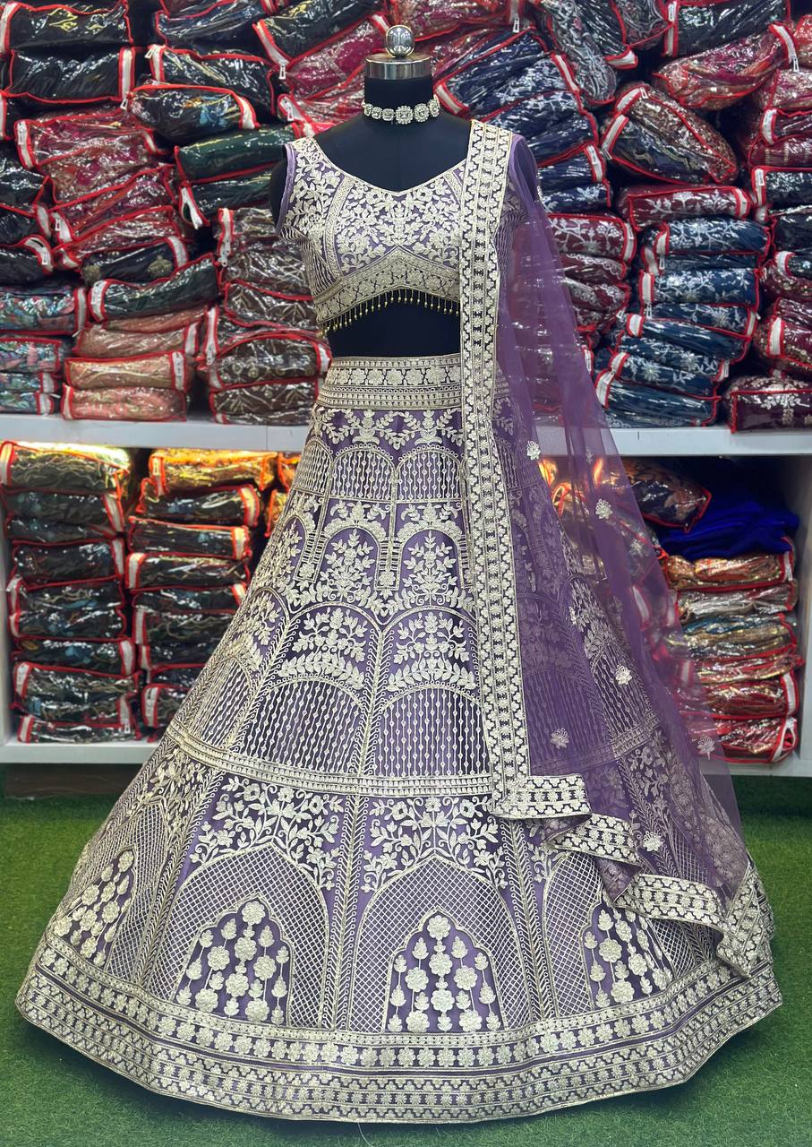 Light Purple Heavy Work Lehenga Choli For Wedding | Ready To Wear