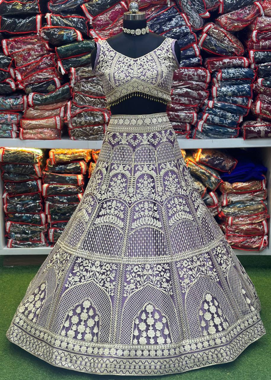 Light Purple Heavy Work Lehenga Choli For Wedding | Ready To Wear