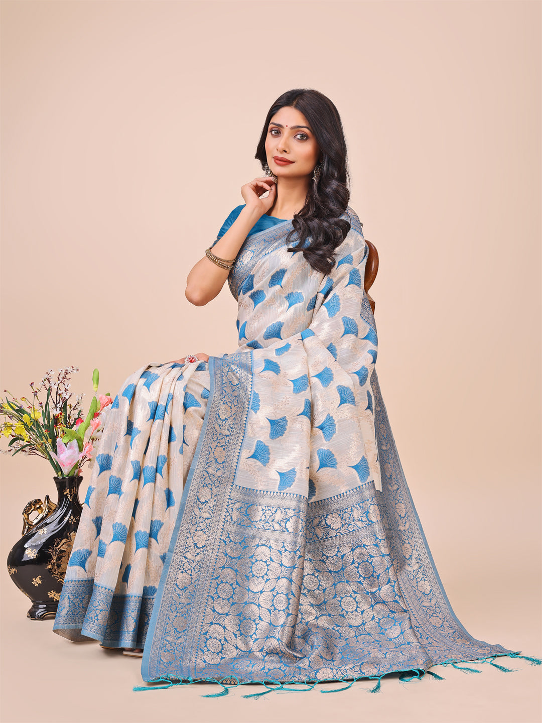 Zehra Zamin Linen Cotton Sarees Collection | Ready To Wear SKU - ASLIQ1001 to 06