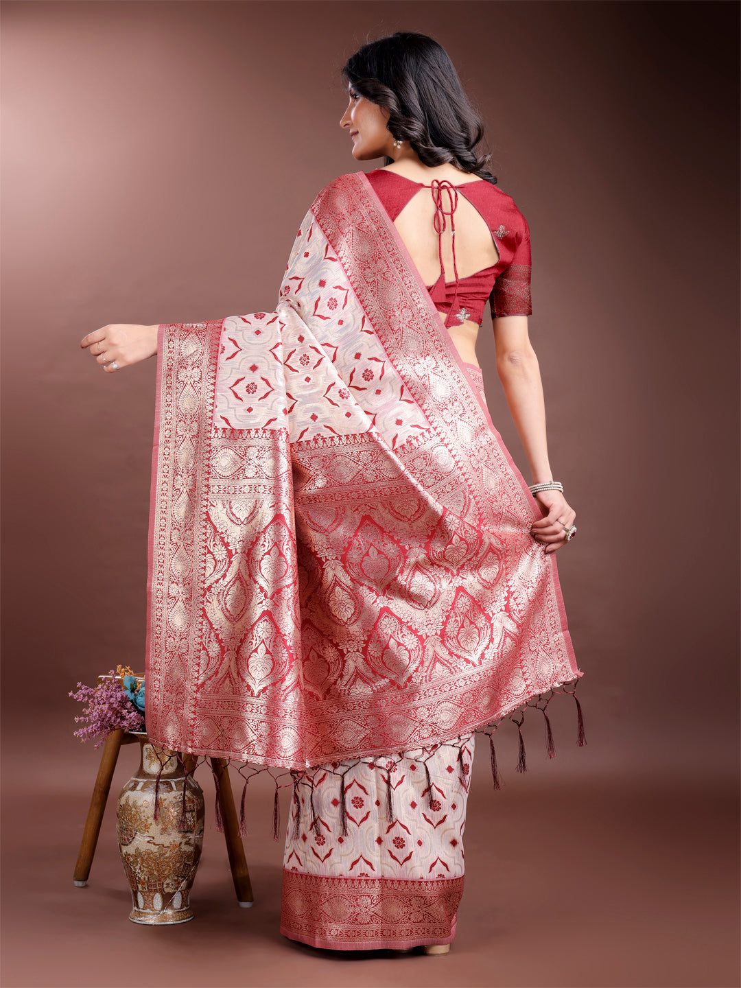 Kaaya Kalp Linen Cotton Sarees Collection | Ready To Wear SKU - ASLIN6001 to 06