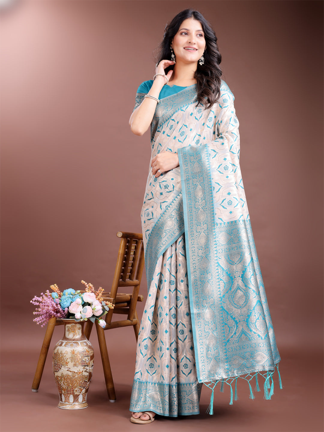 Kaaya Kalp Linen Cotton Sarees Collection | Ready To Wear SKU - ASLIN6001 to 06