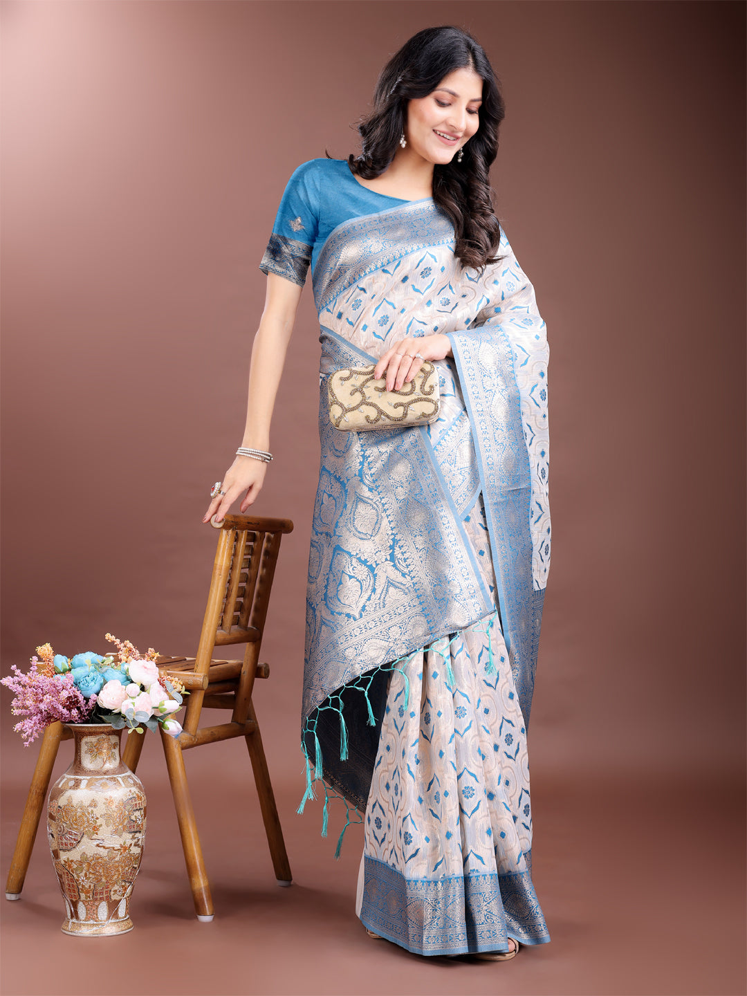Kaaya Kalp Linen Cotton Sarees Collection | Ready To Wear SKU - ASLIN6001 to 06