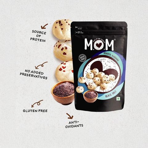 MOM - Meal Of The Moment Black Salt Flavoured Makhana - 62 gms