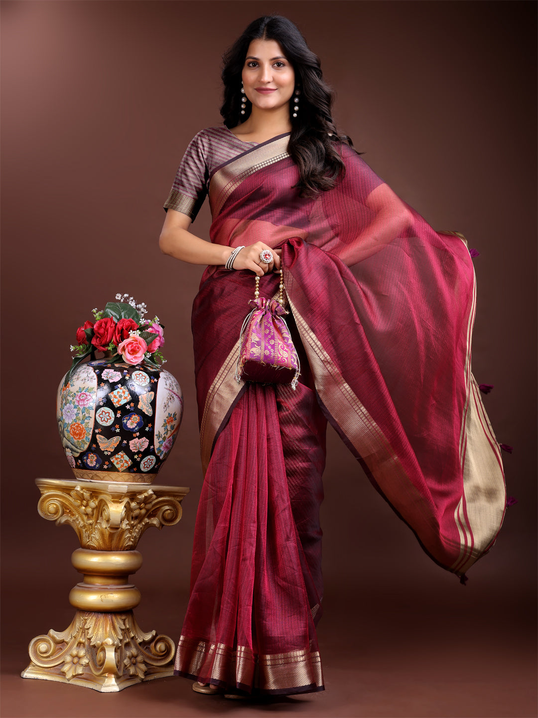 Naaz-o-Nazaara Organza Saree Collection | Ready To Wear SKU - SWMAN1001 to 06