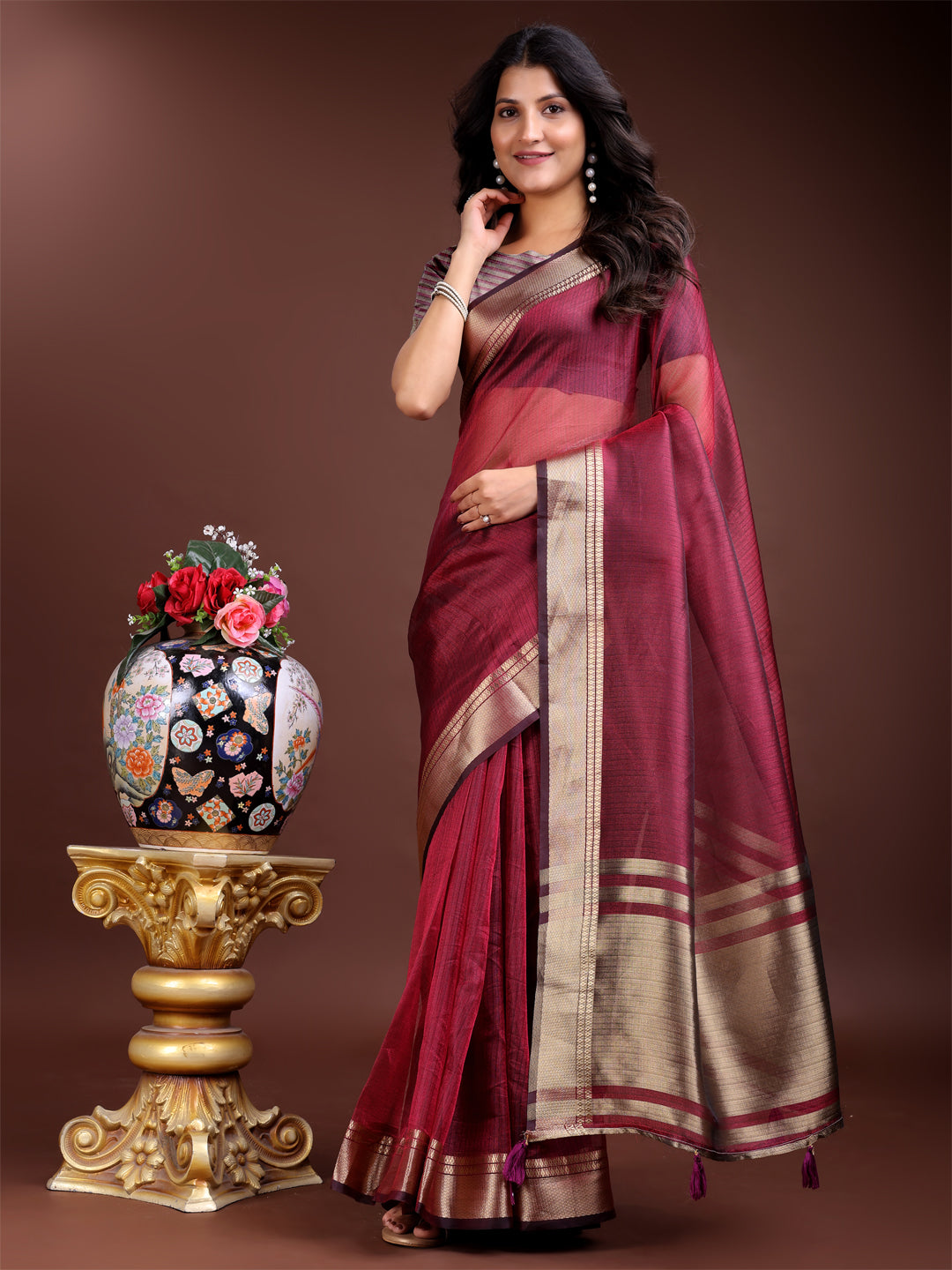 Naaz-o-Nazaara Organza Saree Collection | Ready To Wear SKU - SWMAN1001 to 06