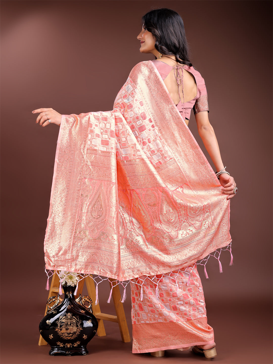 Loom Whisper Linen Cotton Drapes Saree Collection | Ready To Wear SKU - ASMNG1001 to 06