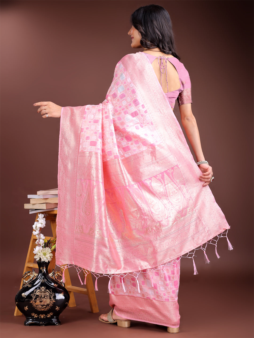 Loom Whisper Linen Cotton Drapes Saree Collection | Ready To Wear SKU - ASMNG1001 to 06