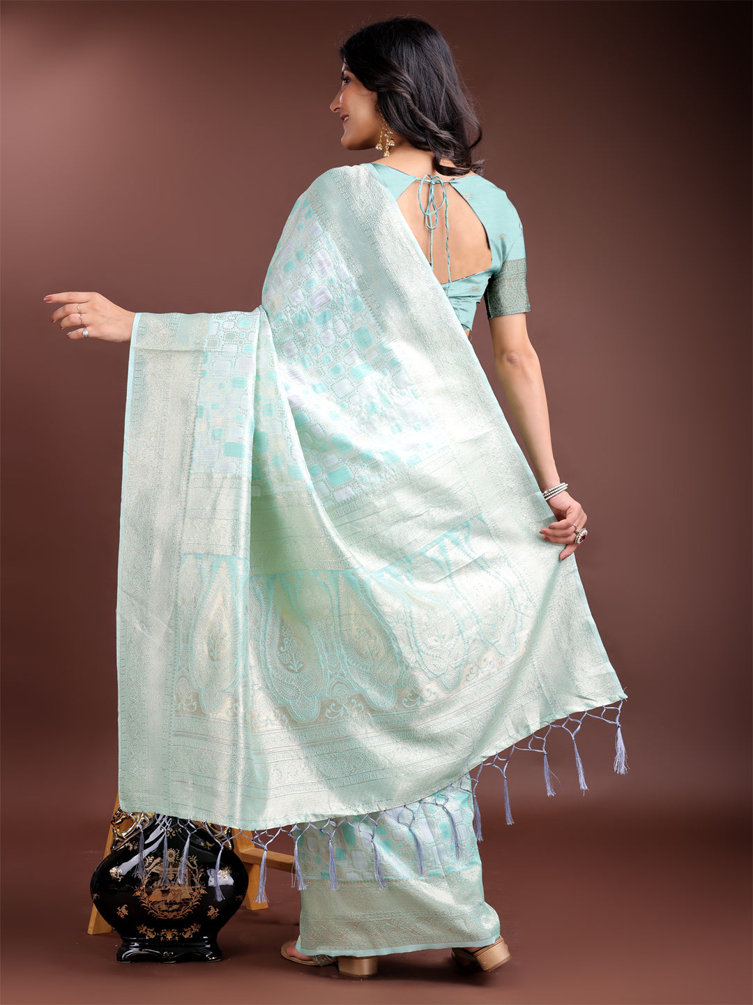 Loom Whisper Linen Cotton Drapes Saree Collection | Ready To Wear SKU - ASMNG1001 to 06