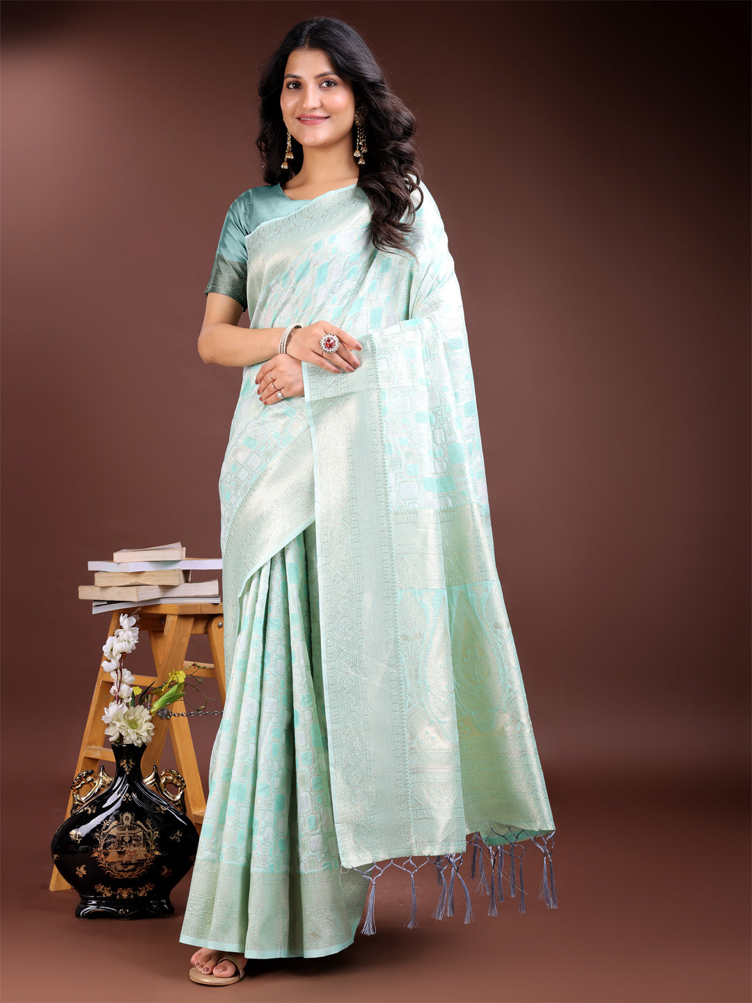 Loom Whisper Linen Cotton Drapes Saree Collection | Ready To Wear SKU - ASMNG1001 to 06