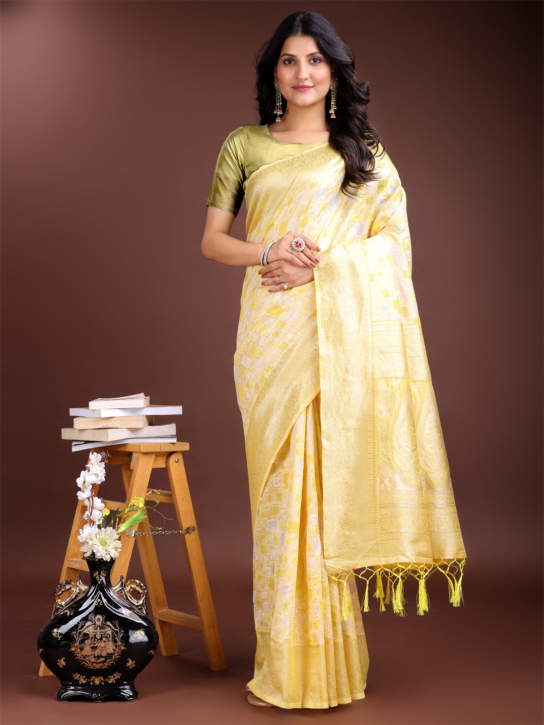 Loom Whisper Linen Cotton Drapes Saree Collection | Ready To Wear SKU - ASMNG1001 to 06