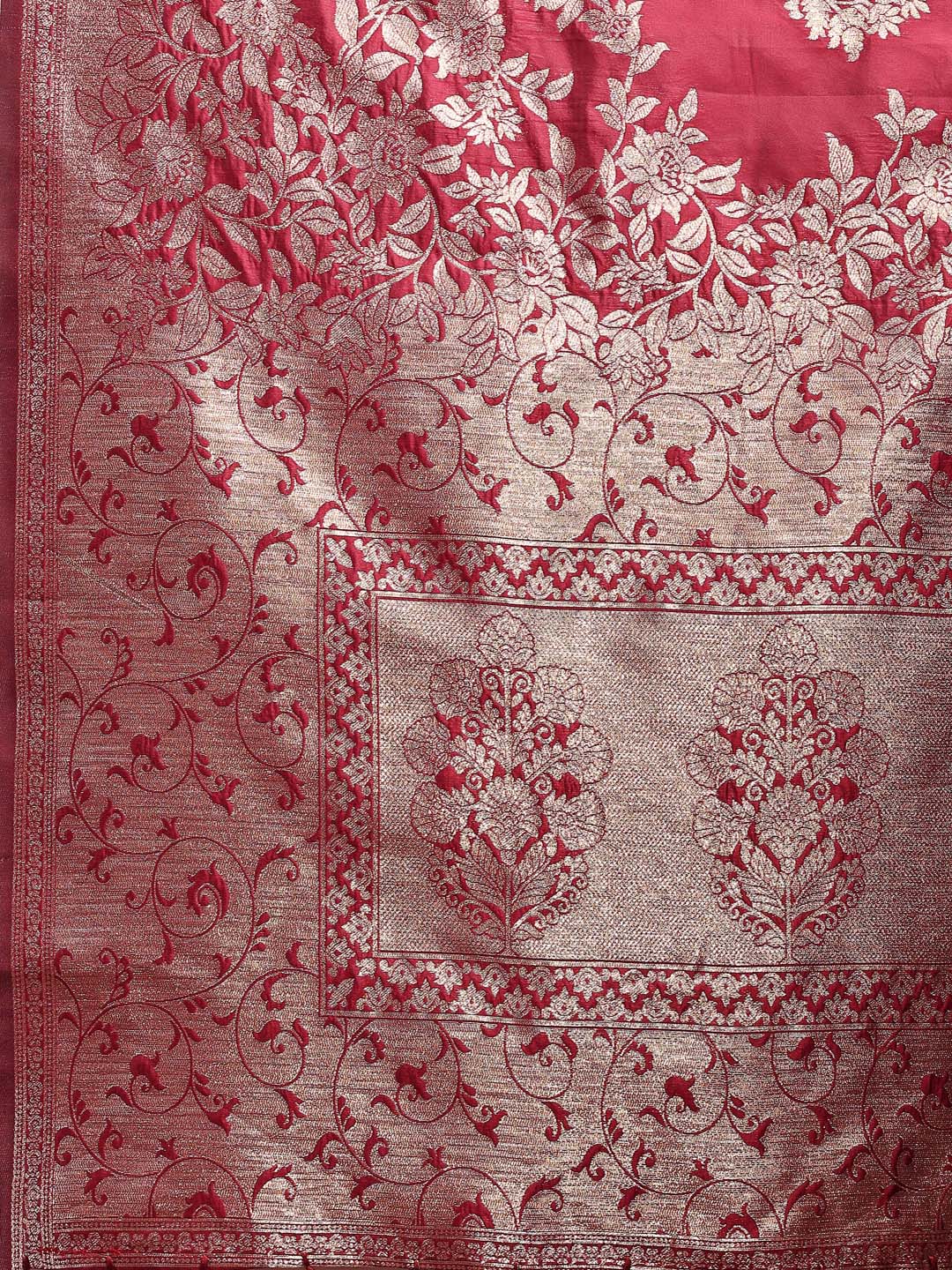 Gulaab Ghoonghat Saree | Maroon Color| Ready To Wear SKU- ASSIL1004