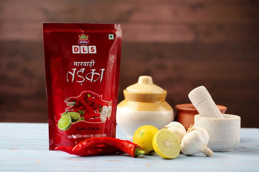 Aslee Paliwala Jain Pickles Marwadi Tadka Pickle – Garlic Chutney - 400 gms