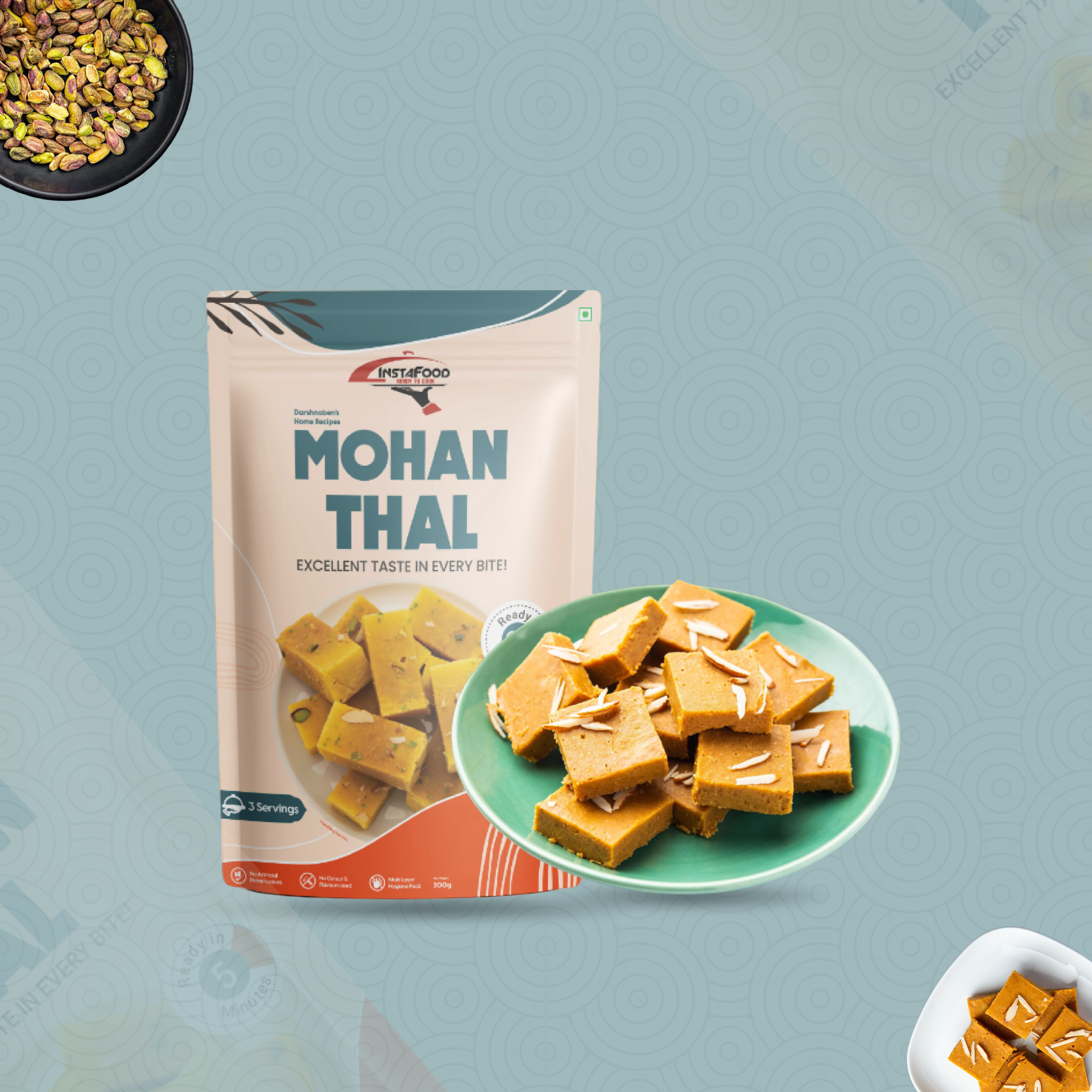 Sheta Exports Mohan Thal – 200 gms | After Cooking Gets 300 gms to Serve | Ready To Eat