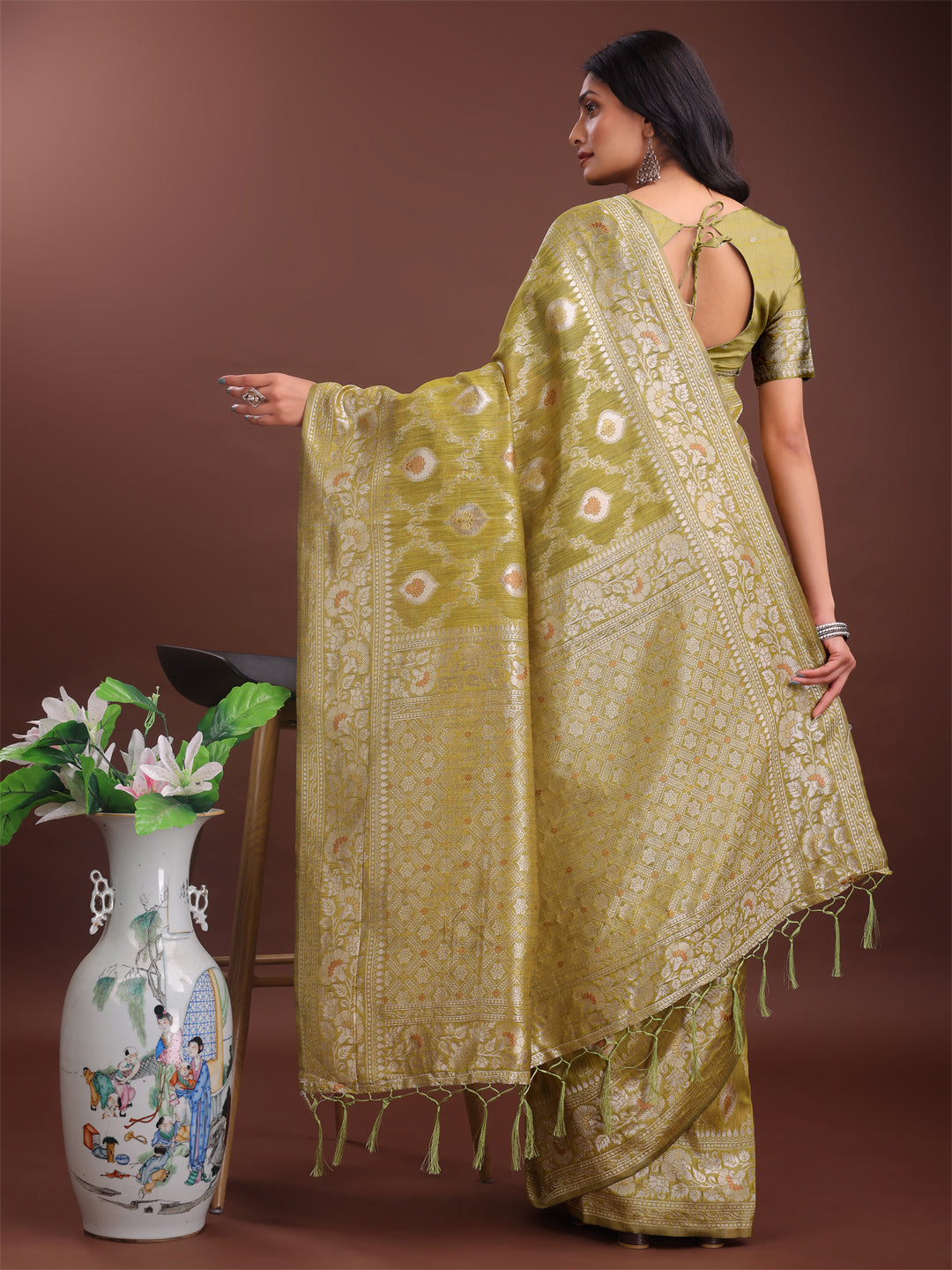 Baag-e-Bahar Linen Cotton Drapes Sarees Collection | Ready To Wear SKU- ASZAR1001 to 06