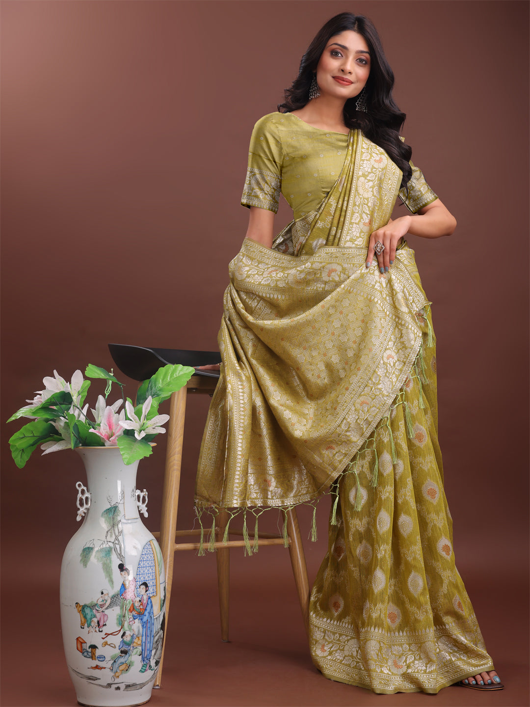 Baag-e-Bahar Linen Cotton Drapes Sarees Collection | Ready To Wear SKU- ASZAR1001 to 06