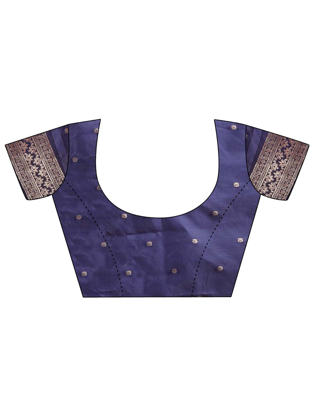 Classic Mor Mahal Drape Saree | Navy Blue Color| Ready To Wear SKU- ASSIL1005