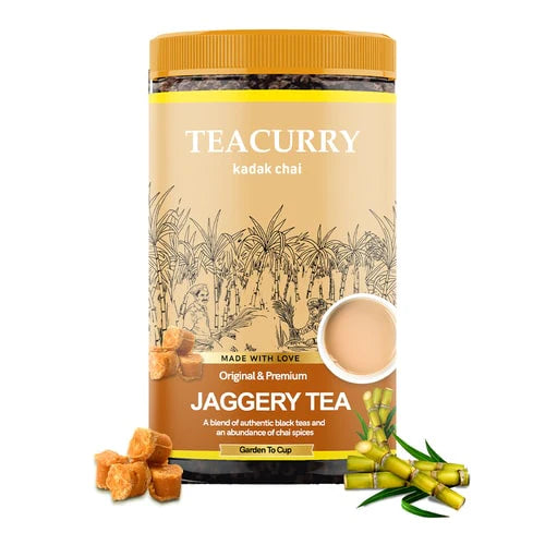 Organic Jaggery Chai - 100% Natural Organic Gur Chai Tea for Digestion | With Real Jaggery - 200 gms