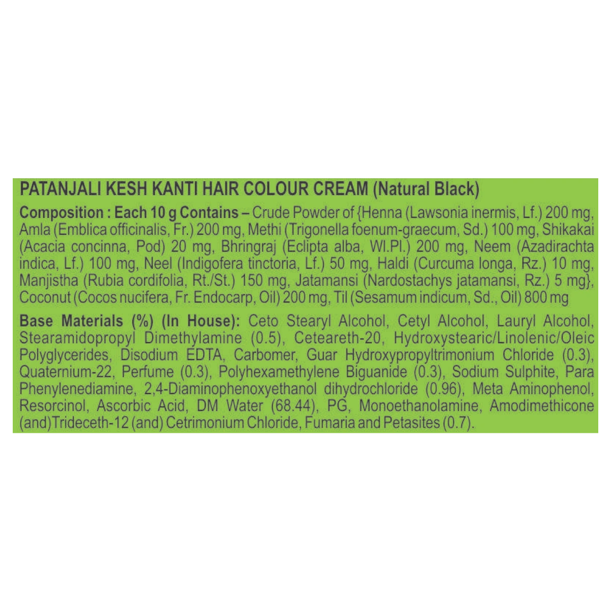 Patanjali Kesh Kanti Hair Colour (Cream & Developer)Natural Black - 40 gms